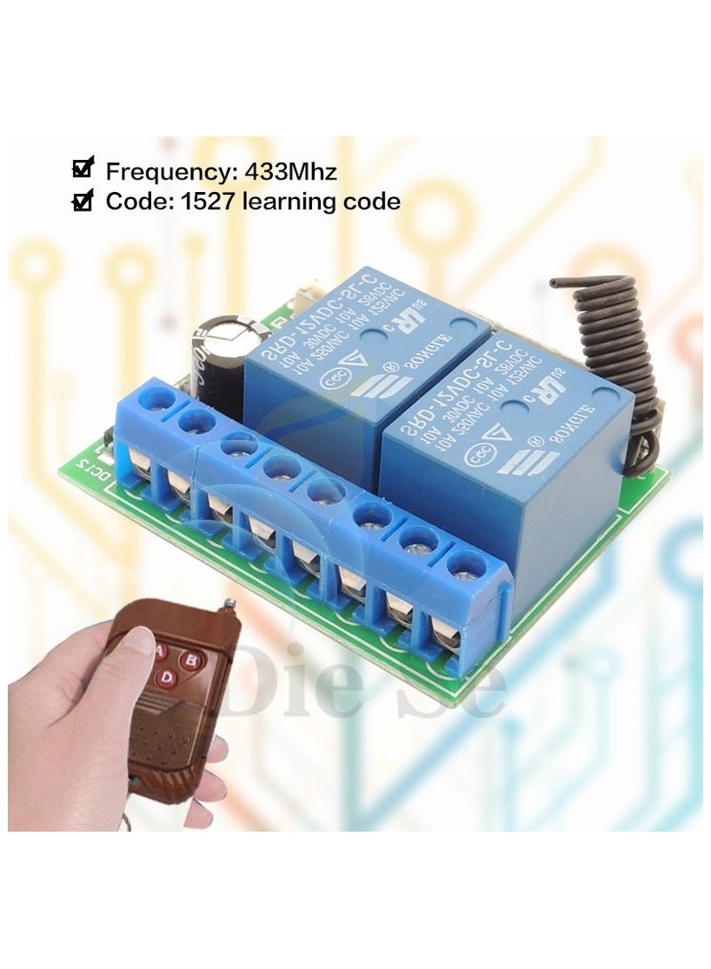 433MHz Universal Remote Control Switch DC 12V 10A Rf Relay Receiver And Transmitter For Expansion Door\ Led Light Controller - Image 5