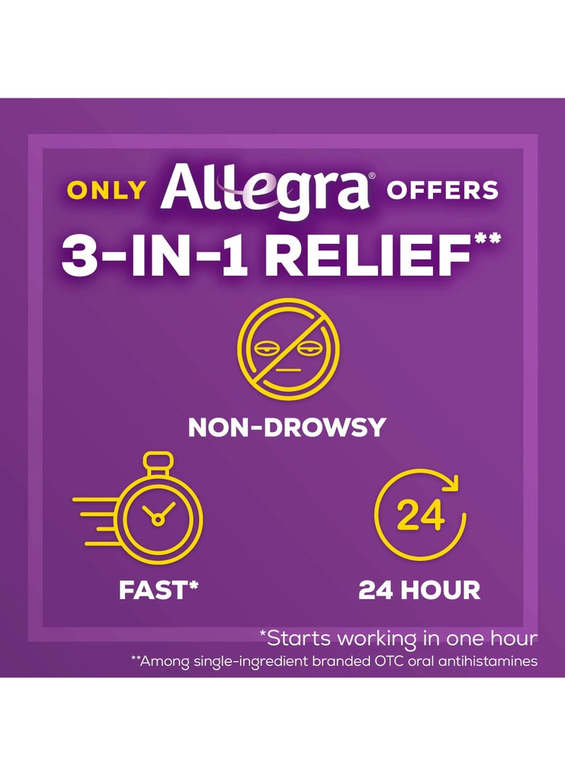Allegra - Allergy Relief, Fexofenadine HCI, 180 mg - 30 Tablets - Image 1