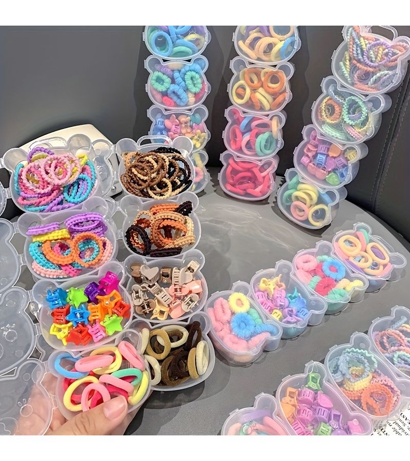 Multi Compartment Plastic Storage Box With Love Heart Design Transparent Durable Organizer For Earrings Jewelry Hair Accessories And Small Items Secure Buckle Closure Tabletop Display Case Jewelry Box - Image 3