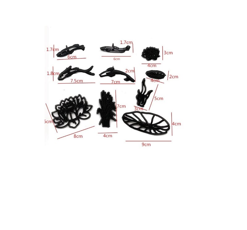 Shan SHan Plastic Fondant Gumpaste Mould Silhouette Cutter Lotus Pond 10Pcs Cake Decorating Tools Bakeware  - Image 4