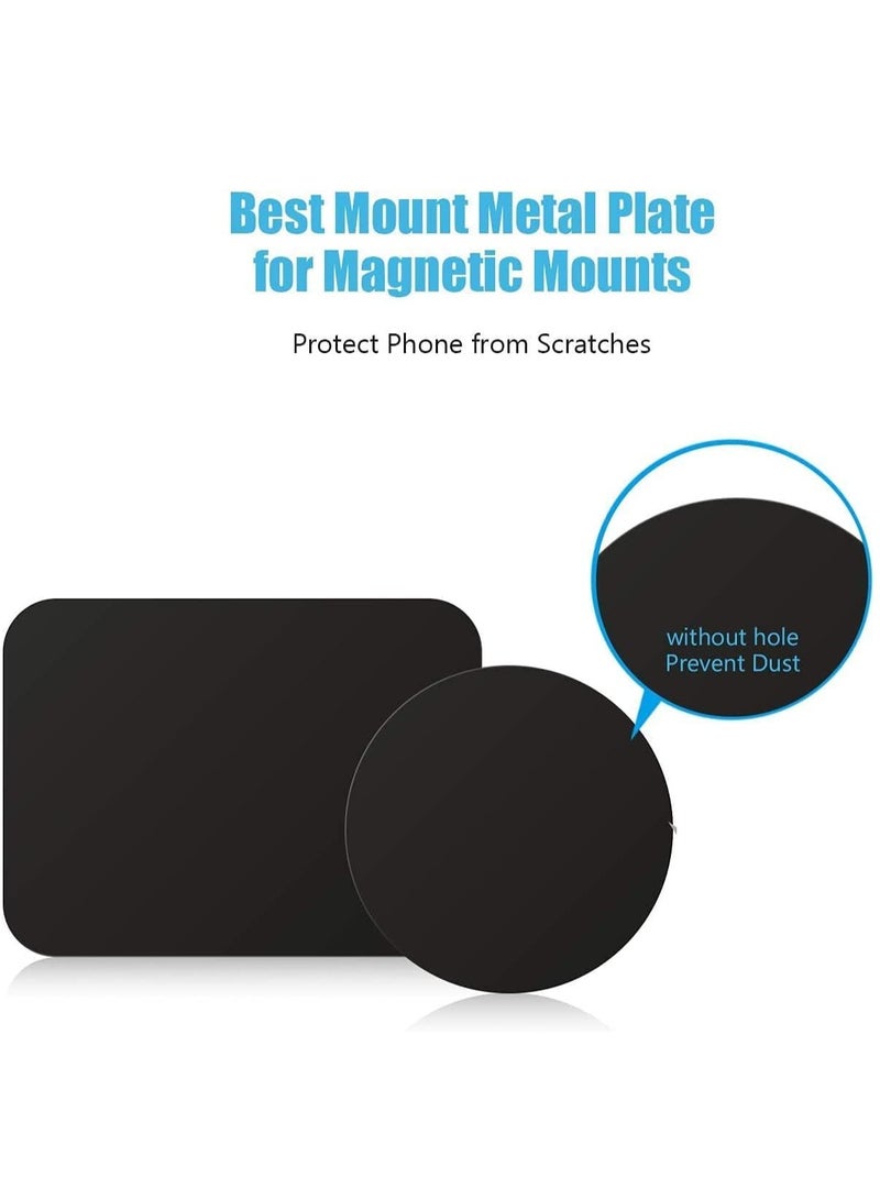 MIGOFAST Mount Metal Plate with Adhesive for Magnetic Cradle-Less Mount 4 Pack 2 Rectangle and 2 Round Compatible with Magnetic mounts - Image 4