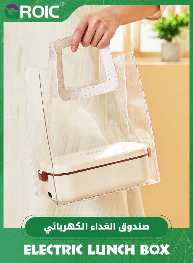 GROIC Heated Lunch Boxes with Tableware and Handbags, 36W Portable Electric Lunch Box Food Warmer Upgraded Leakproof Food Heater for Home/Office with 0.9L Removable Stainless Steel Container  - Image 5