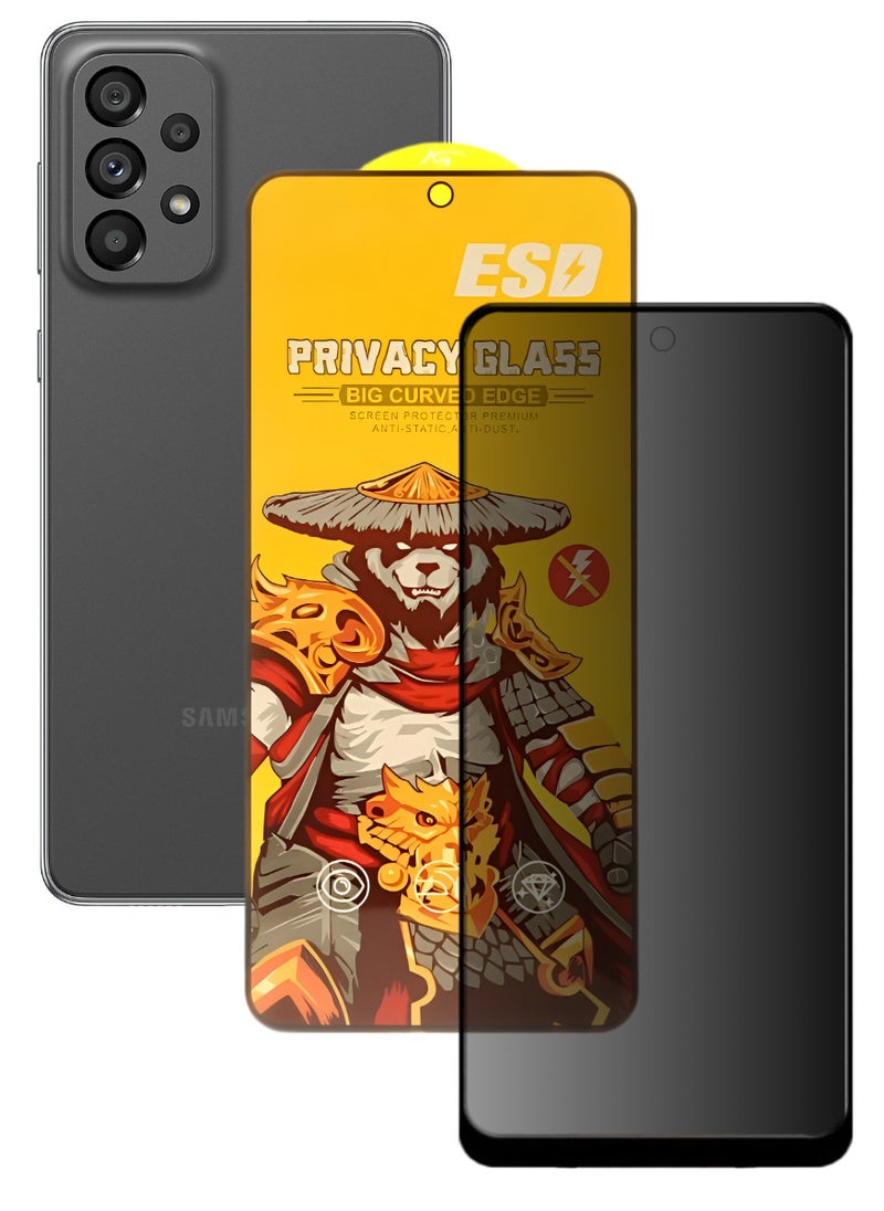 ESD Tempered Dustproof Privacy Glass Screen Protector Compatible For Samsung Galaxy A73 5G - Image 1