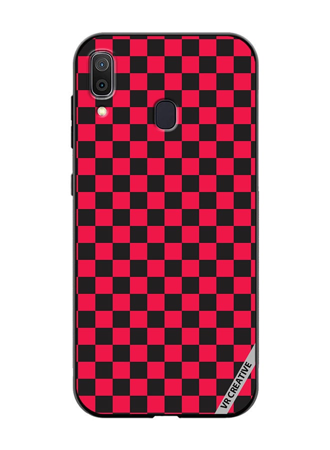 VR CREATIVE Protective Case Cover For Samsung Galaxy A30 Checkerboard Vector Seamless Pattern Design Multicolour - Image 1