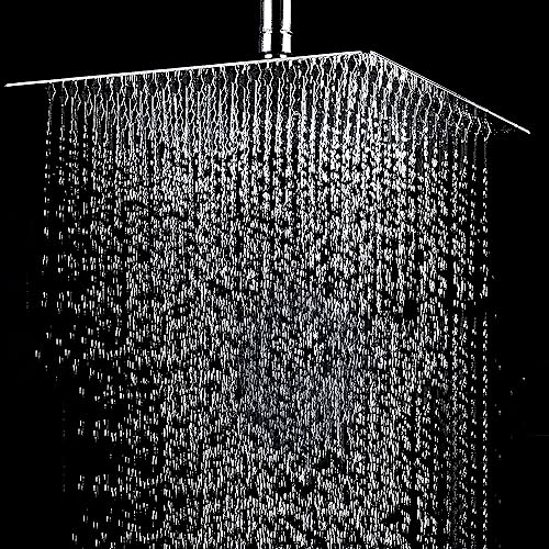 IONIX 6 inch Rain shower Stainless Steel 304 shower head 6 inch, luxury bathroom shower 6 x 6 size, heavy metal SS-304 grade material, Ultra slim, Silver, 1 set - Image 3