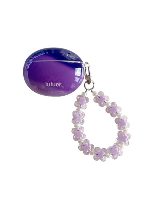 For HuaweiFreebuds5 Wireless Bluetooth Headset Cartoon Creative Freeclip/6i Soft Case Pendant-Color:Silicone Soft Shell + Pendant-smudge Purple-Model:Universal For HuaweiFreebuds Pro3/pro4 (protective Case)