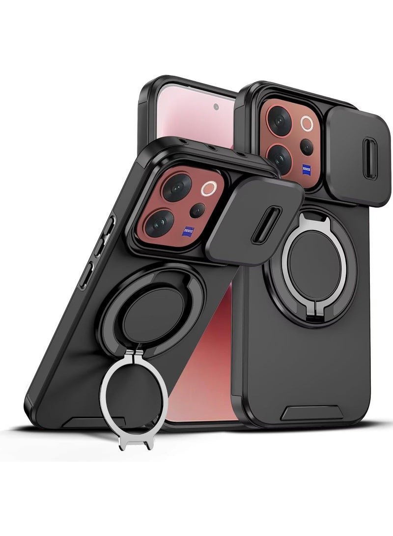 CHEROSIN Phone Case for vivo V70 5G with Camera Cover Protection,Support Magnetic Car Holder,Shockproof Phone Cover with 360 Degree Invisible Ring Holder - Image 1