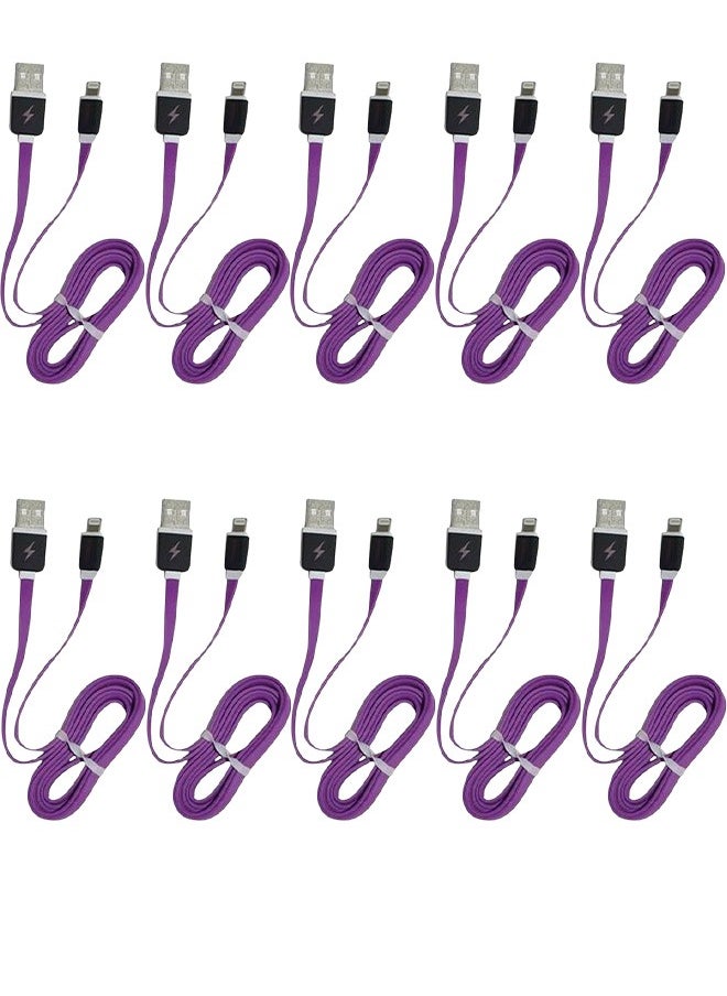 NIPUDUN - Pack Of 10 NIPUDUN Cable Usp Lightting For IPhones Purple - Image 1