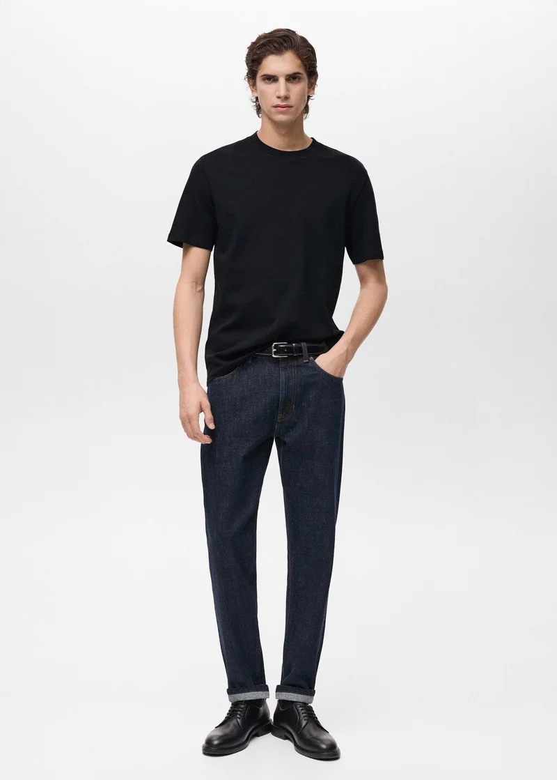 Mango Man  Medium weight regular fit T-shirt for Men | Best Price UAE