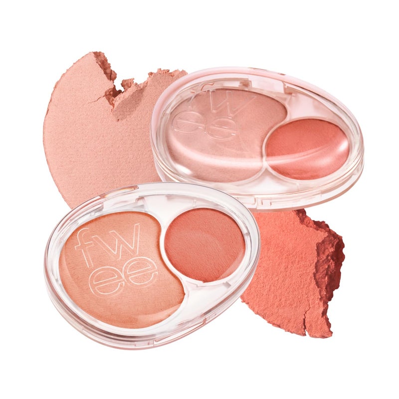 fwee Mellow Dual Blush CR01 Juicy Smile Dual Color Jelly Texture 12 Colors Longwear Longlasting 72g