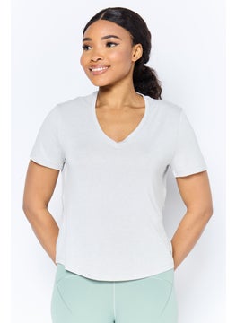 Reebok Women Sportswear Fit Short Sleeve Outdoor T-Shirt, Grey  - Image 1