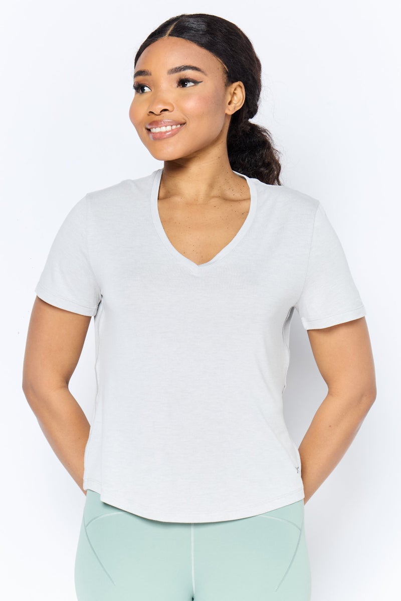 Reebok Women Sportswear Fit Short Sleeve Outdoor T-Shirt, Grey - Image 1