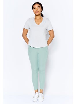Reebok Women Sportswear Fit Short Sleeve Outdoor T-Shirt, Grey  - Image 4
