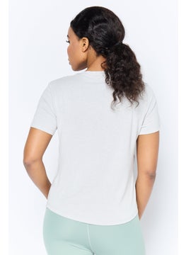 Reebok Women Sportswear Fit Short Sleeve Outdoor T-Shirt, Grey  - Image 3