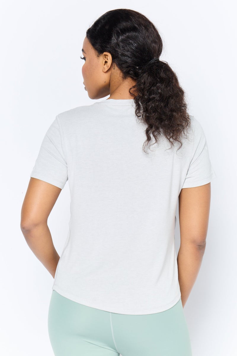 Reebok Women Sportswear Fit Short Sleeve Outdoor T-Shirt, Grey - Image 3