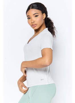 Reebok Women Sportswear Fit Short Sleeve Outdoor T-Shirt, Grey  - Image 2