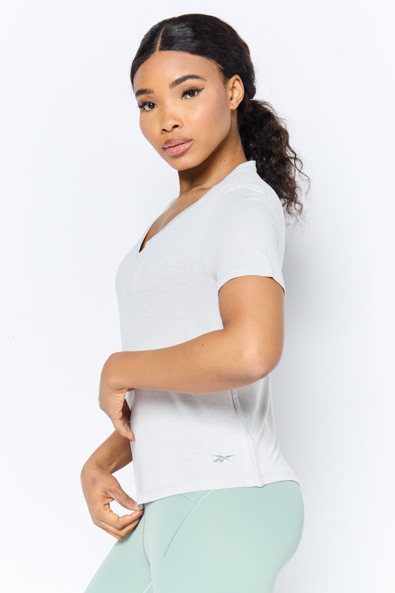 Reebok Women Sportswear Fit Short Sleeve Outdoor T-Shirt, Grey - Image 2