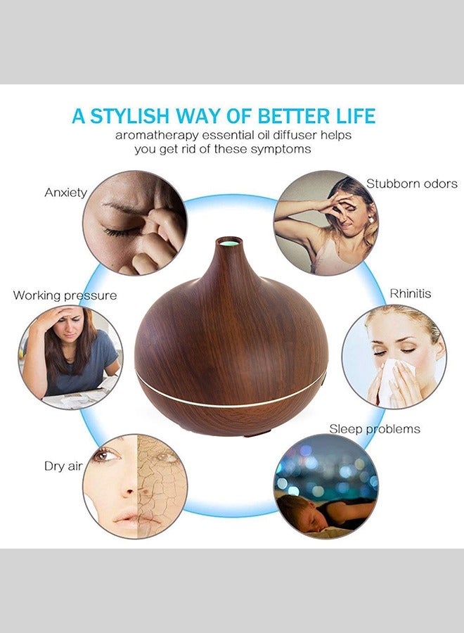 هوم كير موزع روائح الزيوت العطرية للعناية المنزلية، مرطب للعلاج بالروائح - آلة العلاج بالروائح الخشبية، مرطب رذاذ بارد بالموجات فوق الصوتية، مرطب رذاذ بارد للعلاج بالروائح، حماية، للمكتب والمنزل، اليوغا - Image 3