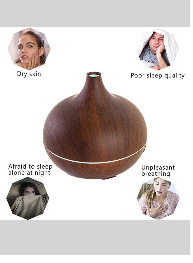 هوم كير موزع روائح الزيوت العطرية للعناية المنزلية، مرطب للعلاج بالروائح - آلة العلاج بالروائح الخشبية، مرطب رذاذ بارد بالموجات فوق الصوتية، مرطب رذاذ بارد للعلاج بالروائح، حماية، للمكتب والمنزل، اليوغا - Image 5