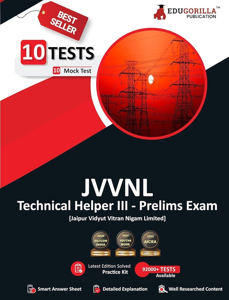 JVVNL Technical Helper III Recruitment Exam 2024 (English Edition) - 10 Full Length Mock Tests (1000 Solved Objective Questions) with Free Access To Online Tests  - Image 1