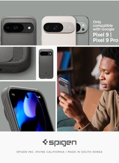 Spigen جراب Rugged Armor لهاتف Google Pixel 9 / جراب Pixel 9 Pro بنسيج من ألياف الكربون - رمادي رخامي  - Image 2