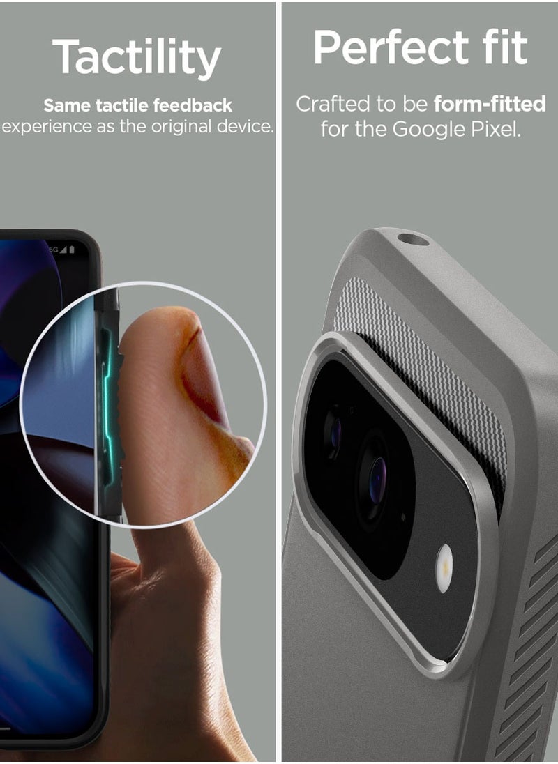 Spigen - جراب Rugged Armor لهاتف Google Pixel 9 / جراب Pixel 9 Pro بنسيج من ألياف الكربون - رمادي رخامي - Image 1