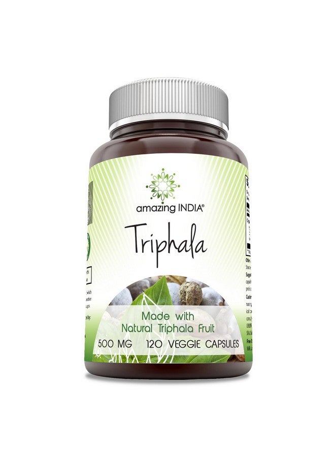 Amazing India Natural Triphala Supplement | 500 Mg per Serving | 120 Veggie Capsules | Non-GMO | Gluten-Free | Made in USA - Image 1