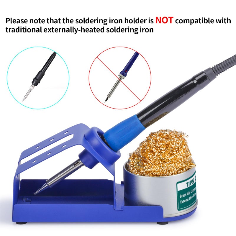 YIHUA M-2 Soldering Iron Holder, Heat-resistant Tip Cleaner with Brass Wool Tip Cleaner and Cleaning Sponge for Stable Soldering Iron Storage and Cleaning - Image 3