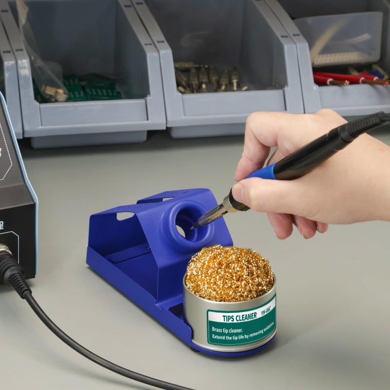 YIHUA M-2 Soldering Iron Holder, Heat-resistant Tip Cleaner with Brass Wool Tip Cleaner and Cleaning Sponge for Stable Soldering Iron Storage and Cleaning - Image 5