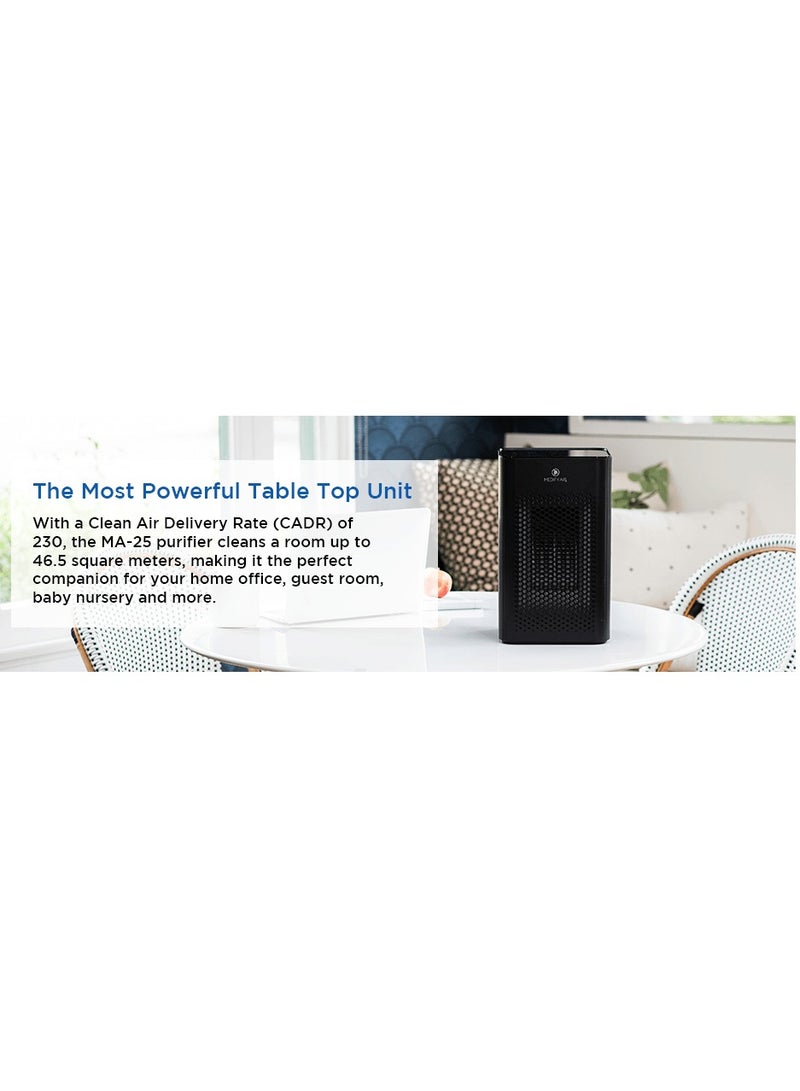 Medify Air MA-25 Air Purifier with H13 HEPA filter - a higher grade of HEPA for 500 Sq. Ft. Air Purifier | Dual Air Intake | Two '3-in-1' Filters | 99.9% removal in a Modern Design (1-Pack, Silver) - Image 2