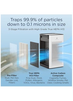 Medify Air Medify Air MA-25 Air Purifier with H13 HEPA filter - a higher grade of HEPA for 500 Sq. Ft. Air Purifier | Dual Air Intake | Two '3-in-1' Filters | 99.9% removal in a Modern Design (1-Pack, Silver)  - Image 4