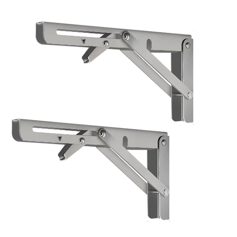 MIKMAYTOO Stainless Folding Shelf Brackets Heavy Duty Stainless Steel Collapsible Shelf Bracket for Bench Table Space Saving DIY Bracket Max Load 550lb 6 INCH2PCS - Image 2