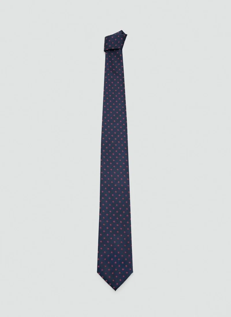 Mango Man Flower patterned silk tie