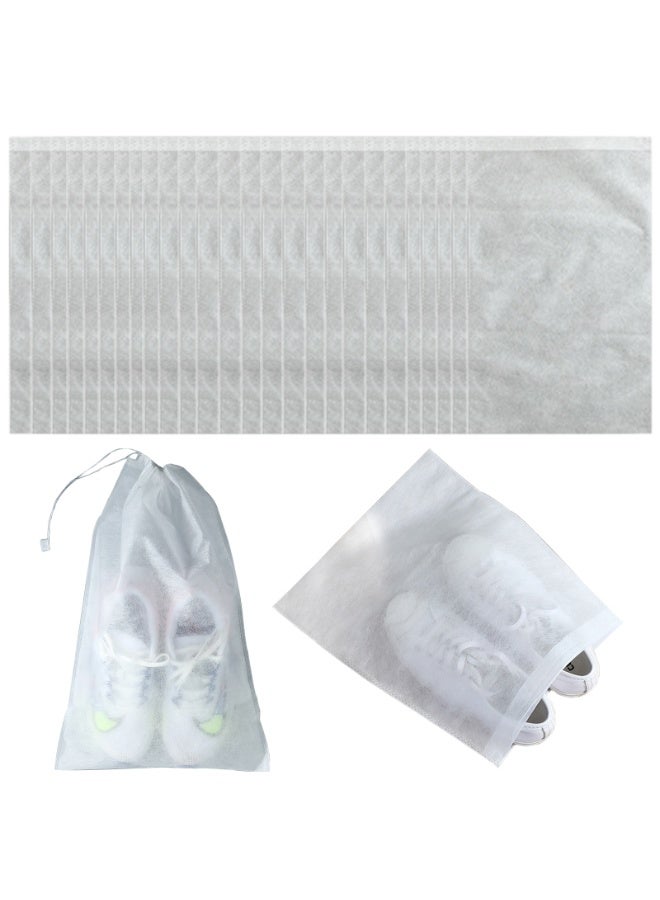 30 Pcs Travel Dust-Proof Shoe Bags with Rope, 24X38CM - Image 1