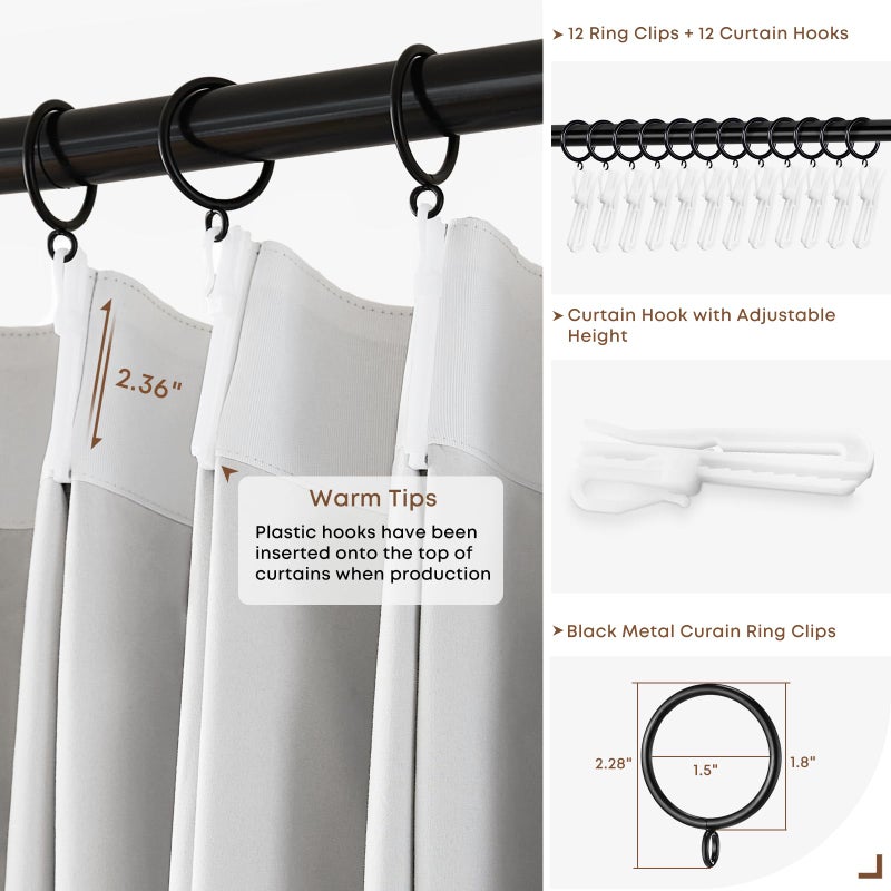 INOVADAY INOVADAY 100% Blackout Curtains for Bedroom  Pinch Pleated Linen Blackout Curtains 102 Inch Length 2 Panels Set  Thermal Room Darkening Linen Curtain Drapes for Bedroom Living Room  W40 x L102  Linen  - Image 4