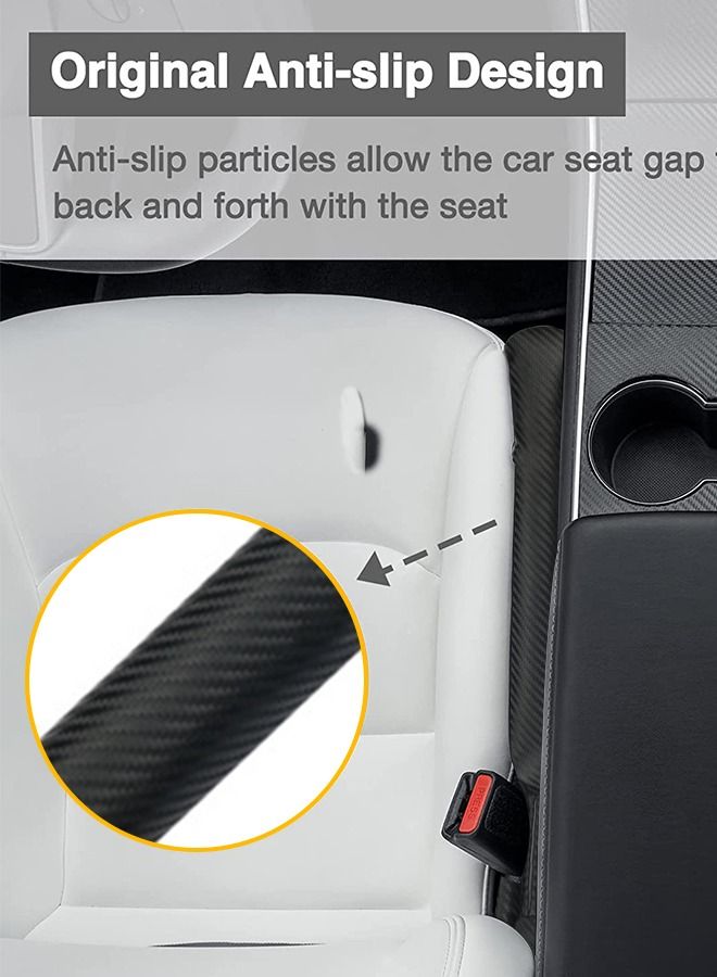 GROIC 2 Pack Car Seat Gap Filler Pad Carbon Fibre Console Side Organizer Fill The Gap Keep Cellphones Keys Wallet Coins from Falling, Driver or Passenger Front Use - Image 3