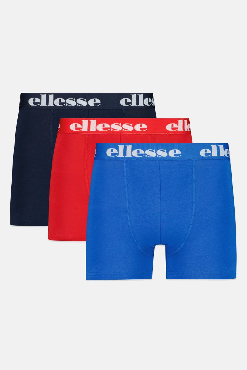 Ellesse Men 3 Pack Brand Logo Trunks, Multicolor - Image 1