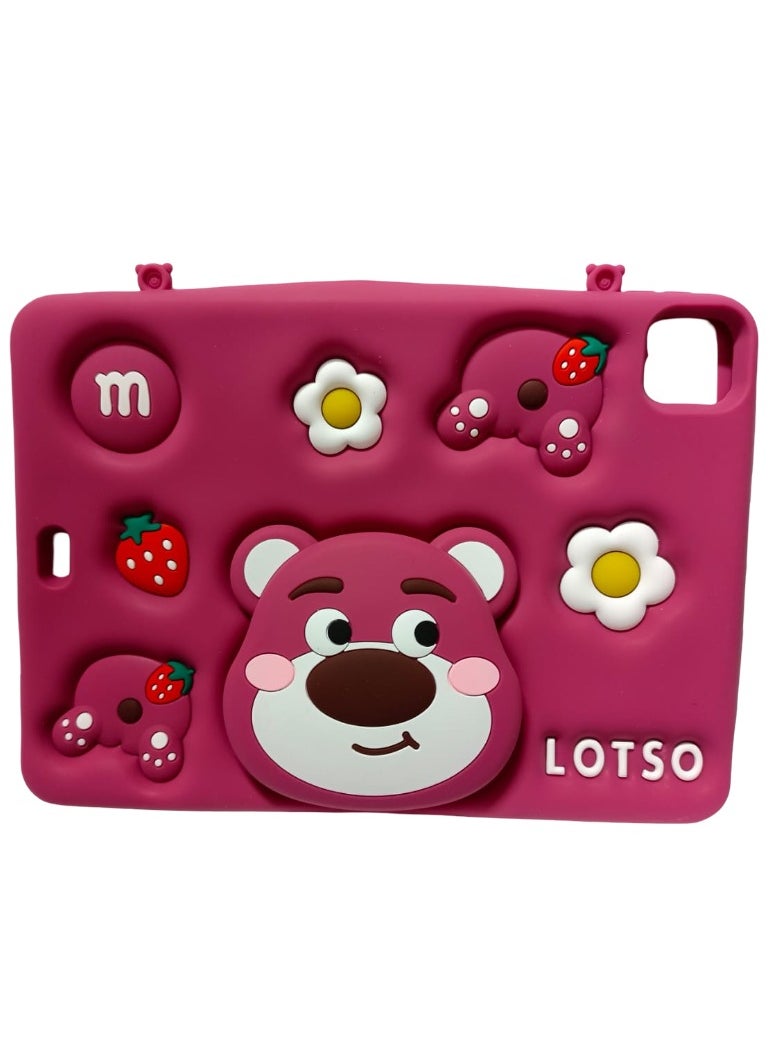 Generic Soft Silicone Cute Special Tablet Case with Built-in Rotatable Foldable Kickstand Shockproof Cover Case for iPad Pro 11 Inch 3D Silicone Cartoon Case (2022/2021, 4th/3rd Generation), iPad Pro 11 Inch Cover,iPad Air 5 2022 / iPad Air 4 2020 10.9 Inch Case, Cute, Stand Function, Silicone case Case, Cover, Shock-Absorption  - Image 1