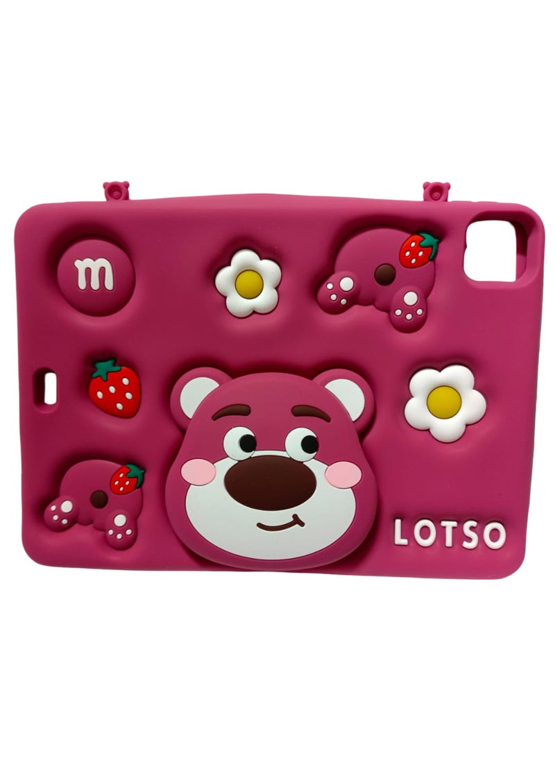 Soft Silicone Cute Special Tablet Case with Built-in Rotatable Foldable Kickstand Shockproof Cover Case for iPad Pro 11 Inch 3D Silicone Cartoon Case (2022/2021, 4th/3rd Generation), iPad Pro 11 Inch Cover,iPad Air 5 2022 / iPad Air 4 2020 10.9 Inch Case, Cute, Stand Function, Silicone case Case, Cover, Shock-Absorption