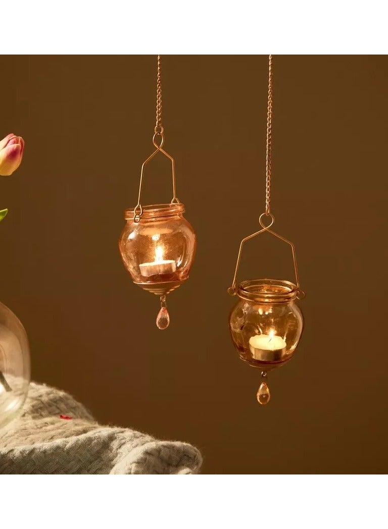Home Box 2-Piece Hanging Matki Votive Set - 8x8x38 cm - Image 1