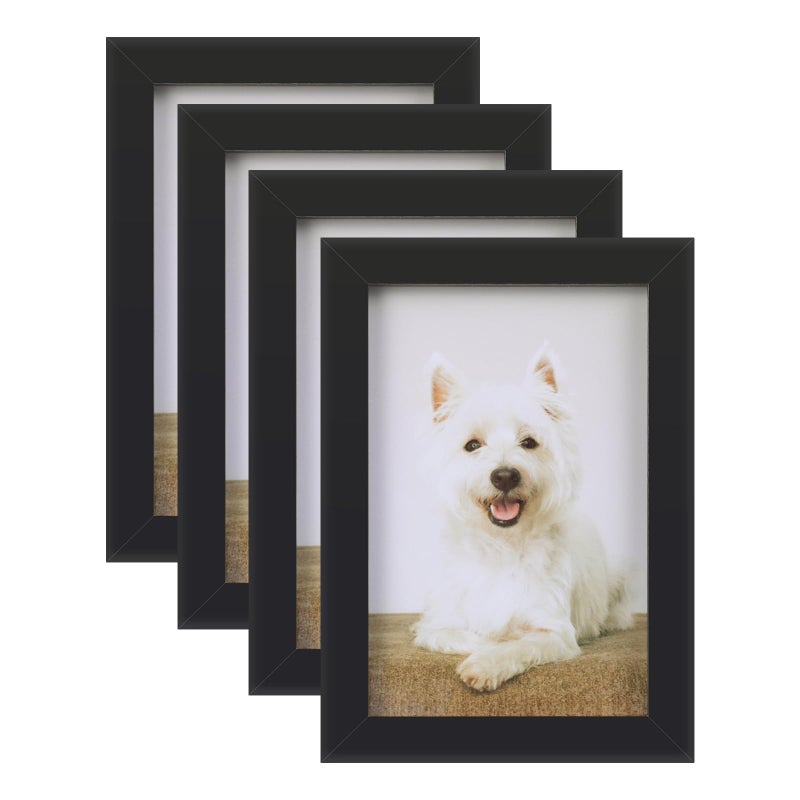 HuaJiao 4 Pack Picture Frame 6x4 Photo Frames Tabletop and Wall Mounting Picture Frames Small Frame with Plexiglass Window for Portrait Photo Landscape