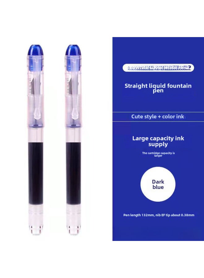 سنو وايت قلم ملون أبيض ثلجي P20 بحقيبة حبر بسيطة غير قابلة للتغيير، رأس قلم F، مناسب لطلاب التمرين على الكتابة والحسابات اليدوية - Image 1