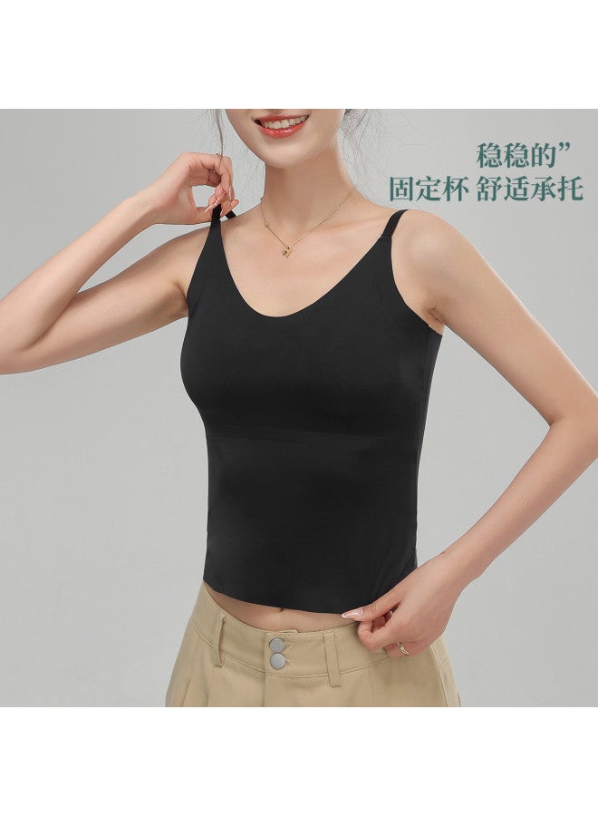 Top melon Women'S Camisole Top With Ice Silk Straps And Back Support, Suitable For Layering Or Outer Wear - Image 4