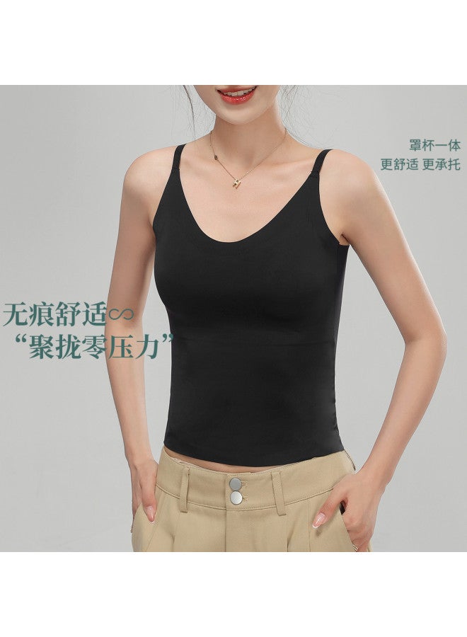 Top melon Women'S Camisole Top With Ice Silk Straps And Back Support, Suitable For Layering Or Outer Wear - Image 3