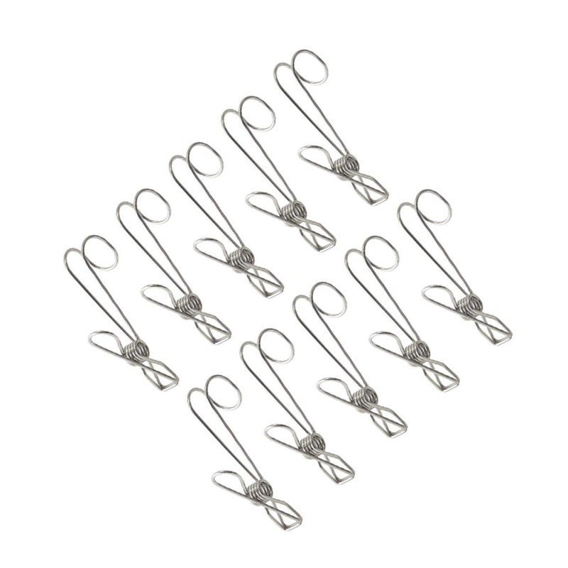 10pcs Stainless Steel Long Tail Clips 11cm Multipurpose Hanging Clips for Home Laundry Organization - Image 2