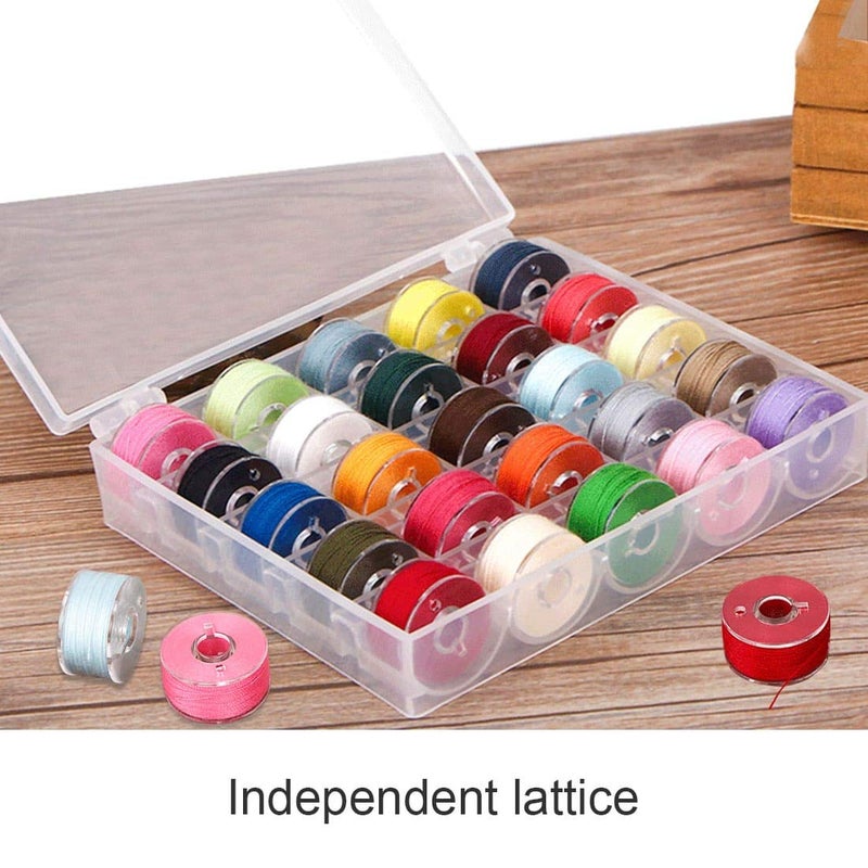 BAGTeck Bobbin Box,Machine Bobbin Organizer Plastic Case,Transparent 25 Slots Empty Bobbins Spools Boxï¼ŒSewing Craft Plastic Case Storage Box for Sewing Machine - Image 2