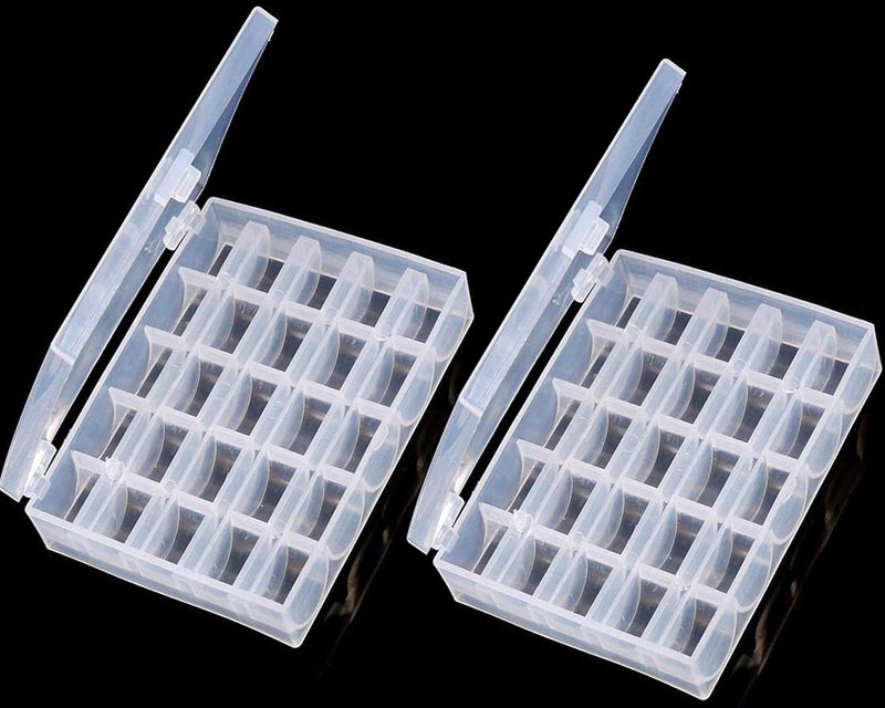 BAGTeck Bobbin Box,Machine Bobbin Organizer Plastic Case,Transparent 25 Slots Empty Bobbins Spools Boxï¼ŒSewing Craft Plastic Case Storage Box for Sewing Machine - Image 1
