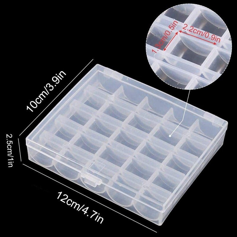 BAGTeck Bobbin Box,Machine Bobbin Organizer Plastic Case,Transparent 25 Slots Empty Bobbins Spools Boxï¼ŒSewing Craft Plastic Case Storage Box for Sewing Machine - Image 4
