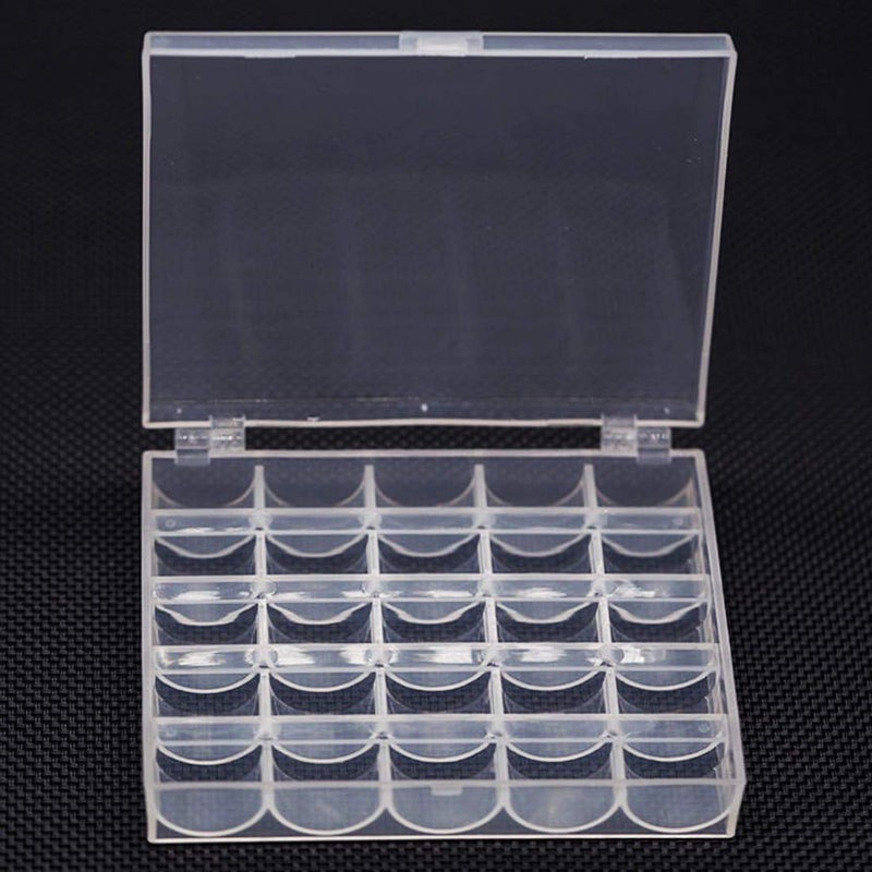 BAGTeck Bobbin Box,Machine Bobbin Organizer Plastic Case,Transparent 25 Slots Empty Bobbins Spools Boxï¼ŒSewing Craft Plastic Case Storage Box for Sewing Machine - Image 5