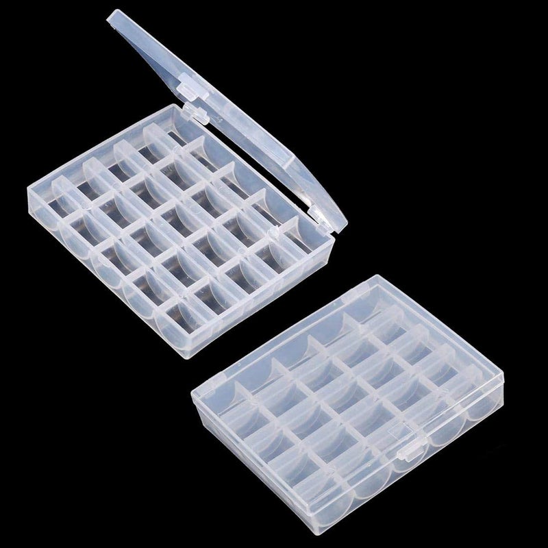 BAGTeck Bobbin Box,Machine Bobbin Organizer Plastic Case,Transparent 25 Slots Empty Bobbins Spools Boxï¼ŒSewing Craft Plastic Case Storage Box for Sewing Machine - Image 3